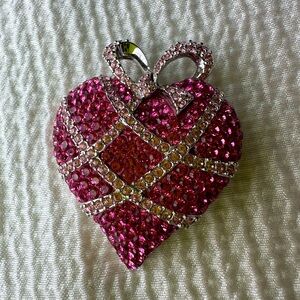 Pink SWAROVSKI Heart Crystal Brooch